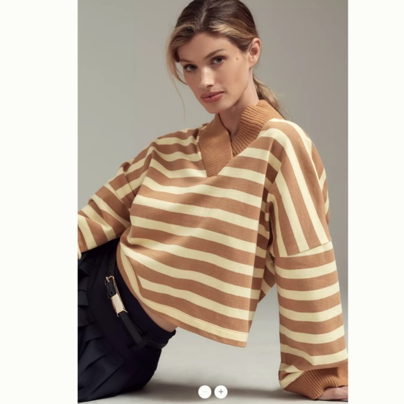 Maeve Sweaters - NWT  MAEVE COTTON BOXY OVERSIZED V-NECK TOP YELLOW  Size SP
